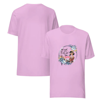 "Just a Girl who Loves Books and Tea - quila" Unisex t-shirt bookish merch - TBRaring