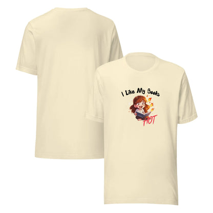 "I Like My Books Hot" Unisex t-shirt bookish merch - TBRaring