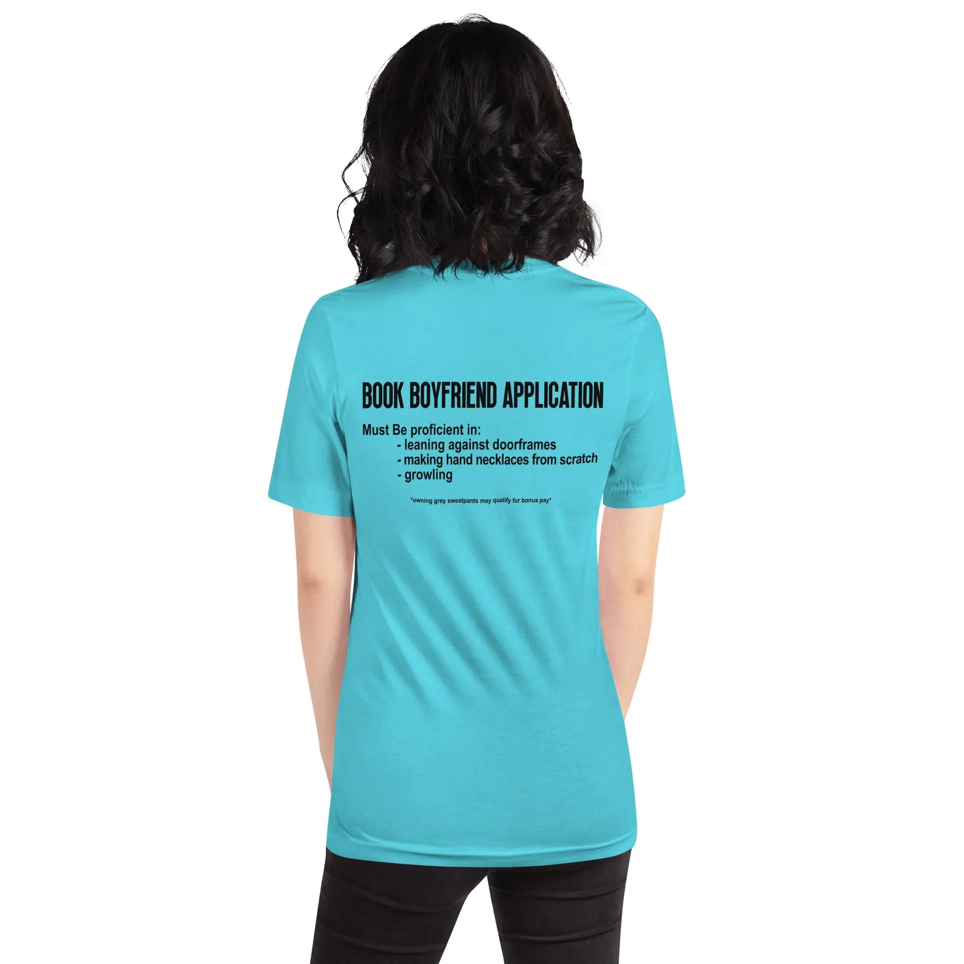 "Book Boyfriend Application" Unisex t-shirt bookish merch - TBRaring