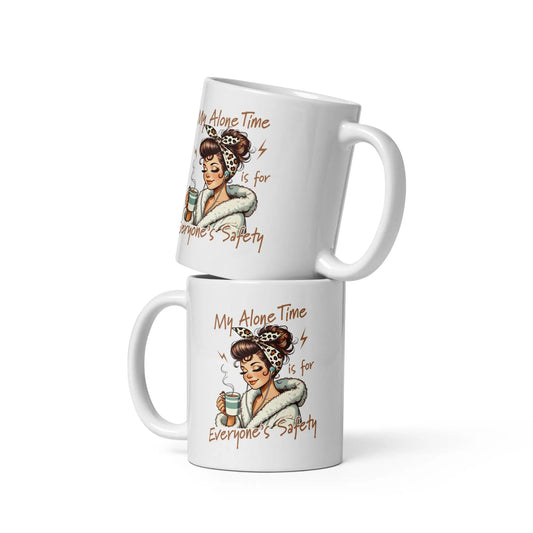 Bookish Goods "My Alone Time is for Everyones Safety" White glossy mug - TBRaring