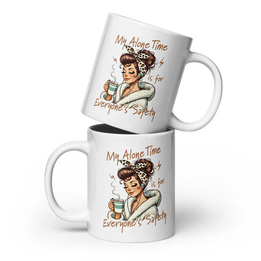 Bookish Goods "My Alone Time is for Everyones Safety" White glossy mug - TBRaring