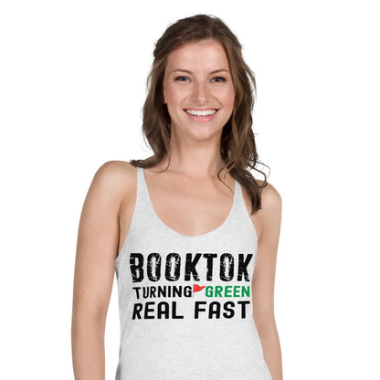 "Booktok Turning Red Flags Green" Women's Racerback Tank top bookish shop - TBRaring