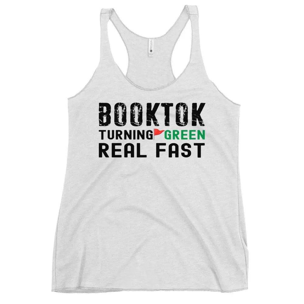 "Booktok Turning Red Flags Green" Women's Racerback Tank top bookish shop - TBRaring