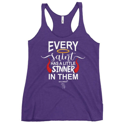 "Every Saint Needs A Little Sinner In them" Women's Racerback Tank top bookish merch - TBRaring