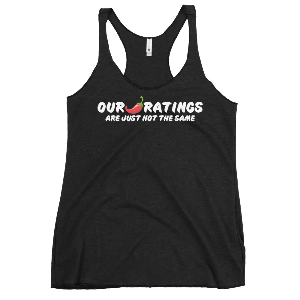 "Our chili pepper ratings are not the same" Women's Racerback Tank top bookish goods - TBRaring