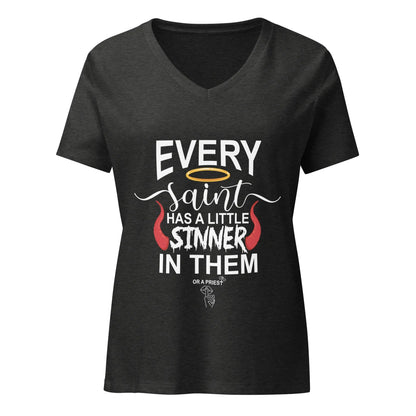 "Every Saint Has a Little Sinner in Them" Women’s Bookish Goods relaxed v - neck t-shirt - TBRaring