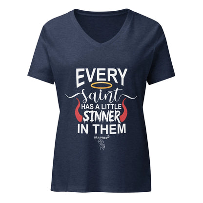 "Every Saint Has a Little Sinner in Them" Women’s Bookish Goods relaxed v - neck t-shirt - TBRaring