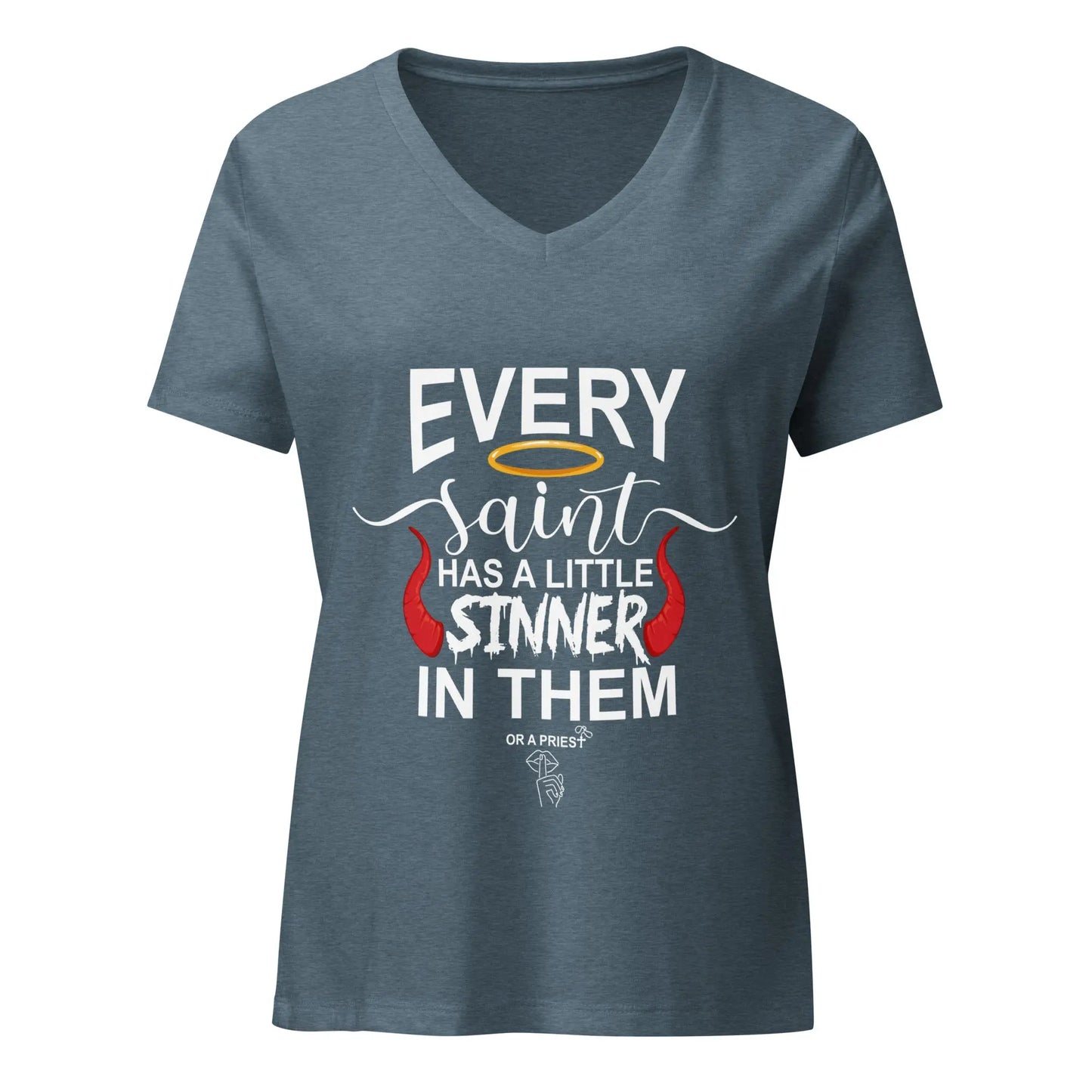 "Every Saint Has a Little Sinner in Them" Women’s Bookish Goods relaxed v - neck t-shirt - TBRaring