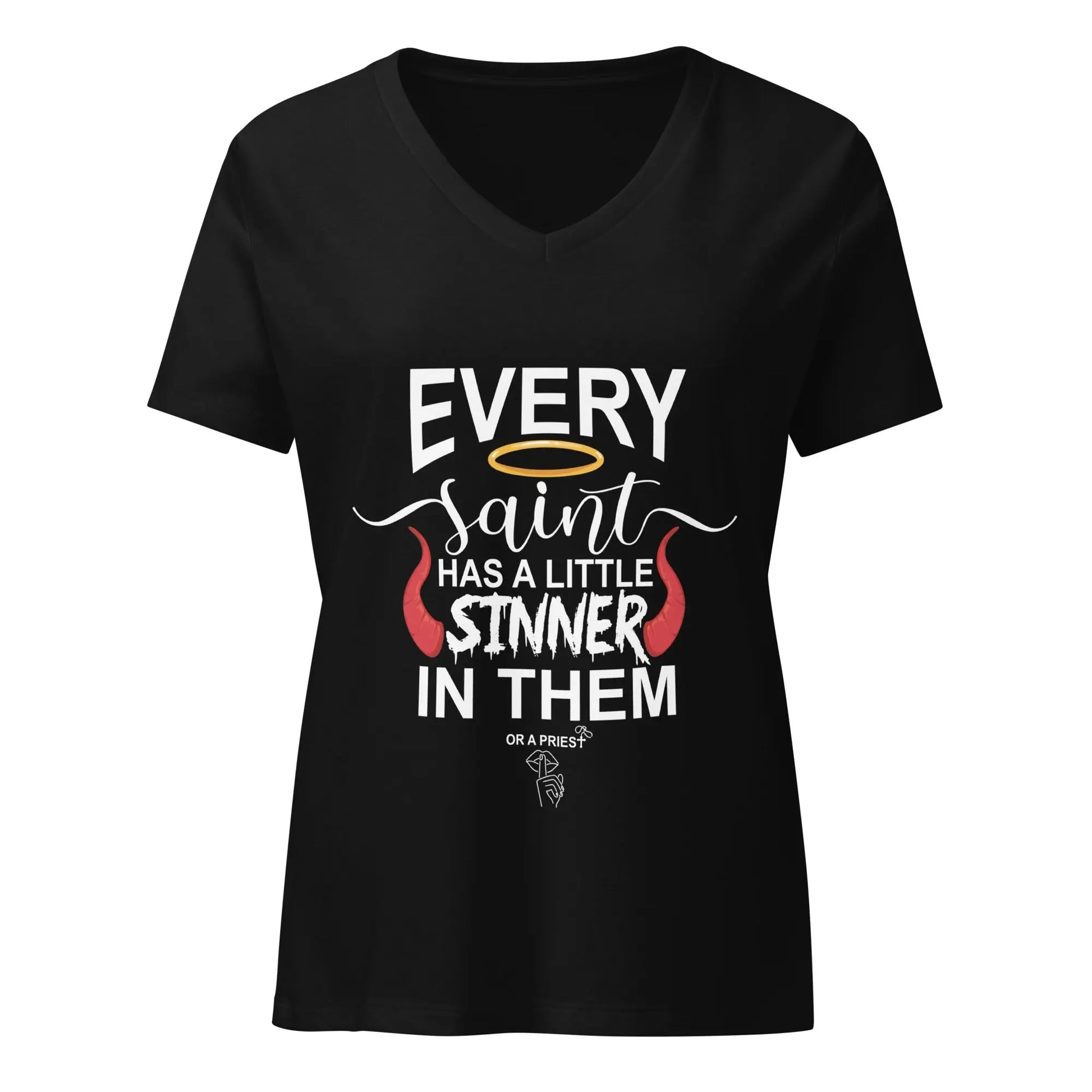 "Every Saint Has a Little Sinner in Them" Women’s Bookish Goods relaxed v - neck t-shirt - TBRaring